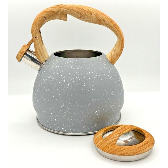 Well Equipped‎ Kitchen Stainless Steel Tea Kettle Ergonomic Wood Rubber Handle - Picture 7 of 16